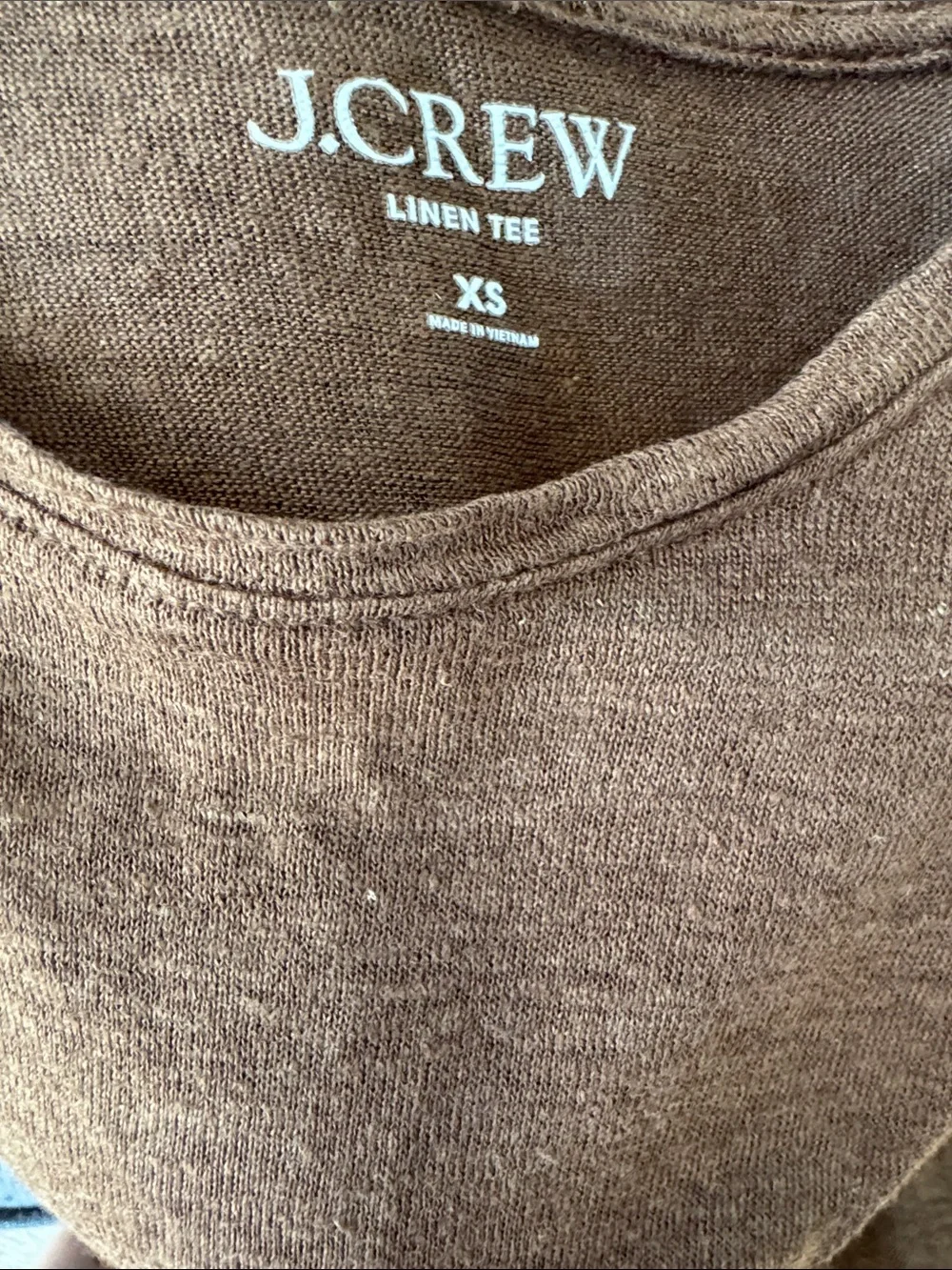 J. Crew Brown Linen Crewneck Tee
